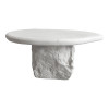 Τραπέζι σαλονιού Zinol pakoworld mdf-polyresin λευκό Φ80x36εκ