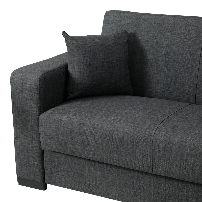 Γωνιακός καναπές-κρεβάτι αναστρέψιμος Dumma pakoworld ύφασμα ανθρακί 226x148x86εκ