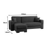 Γωνιακός καναπές-κρεβάτι αναστρέψιμος Dumma pakoworld ύφασμα ανθρακί 226x148x86εκ
