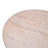 Τραπέζι σαλονιού Mikawa pakoworld MGO όψη τραβερτίνας Φ70x34εκ