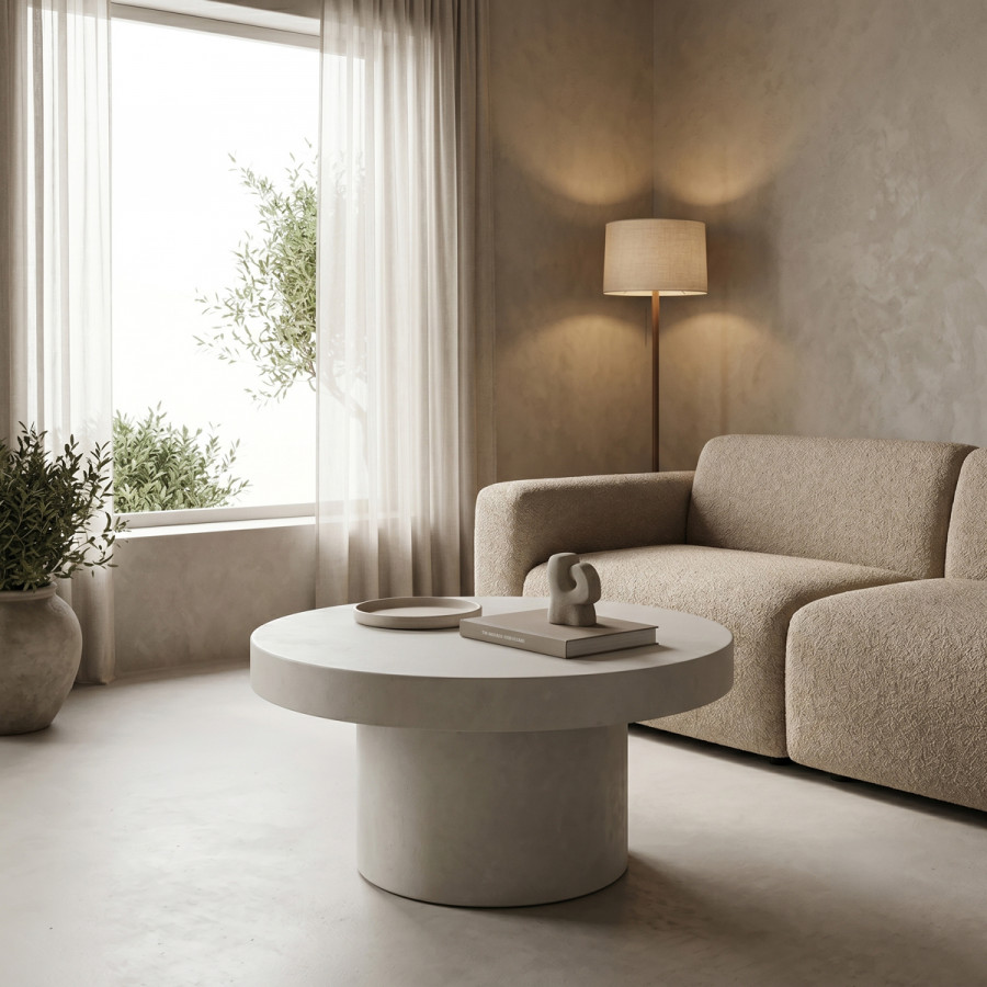 Coffee table Umbra pakoworld MGO light grey D80x31.5cm