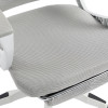 Καρέκλα γραφείου διευθυντή με υποπόδιο Meton pakoworld λευκό - mesh γκρι 48x60x118-128εκ