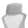 Καρέκλα γραφείου διευθυντή με υποπόδιο Meton pakoworld λευκό - mesh γκρι 48x60x118-128εκ