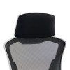 Καρέκλα γραφείου διευθυντή με υποπόδιο Meton pakoworld λευκό - mesh μαύρο 48x60x118-128εκ