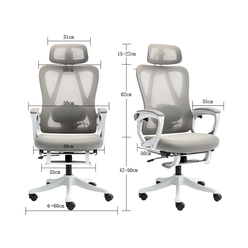 Exeter pakoworld director's office chair white - mesh gray 50x58x119-129cm