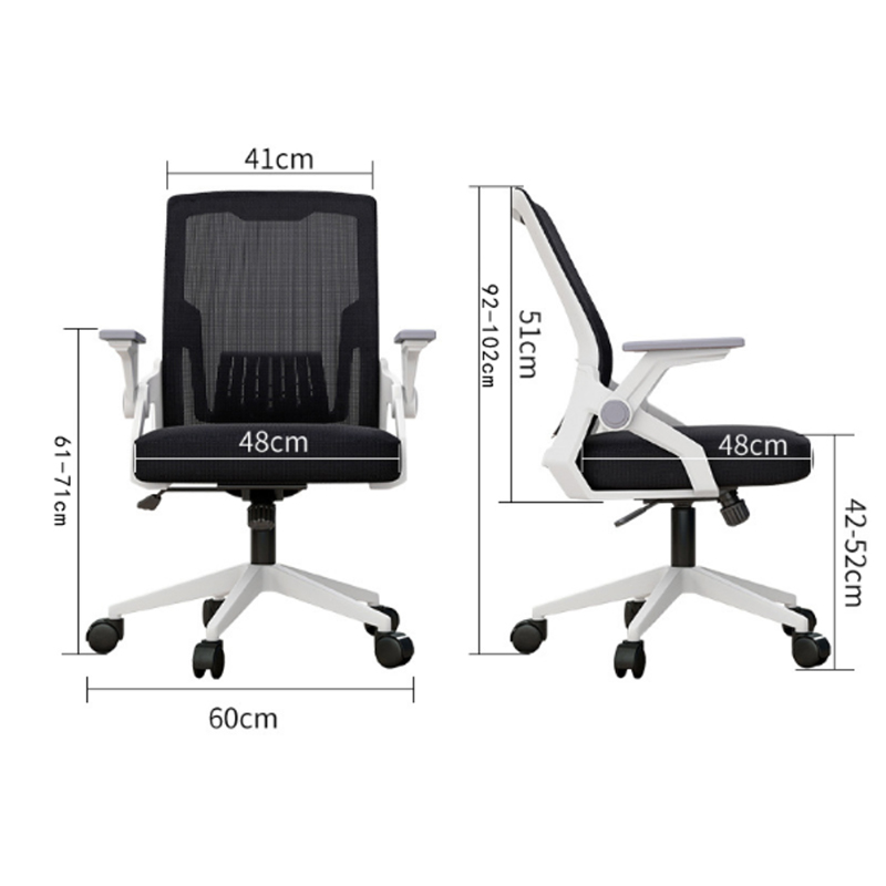 Καρέκλα γραφείου εργασίας Penza pakoworld λευκή - mesh γκρι 48x58x92-102εκ