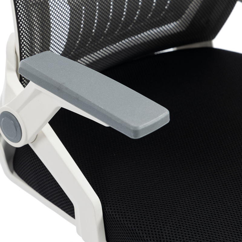 Καρέκλα γραφείου εργασίας Penza pakoworld λευκή - mesh μαυρο 48x58x92-102εκ