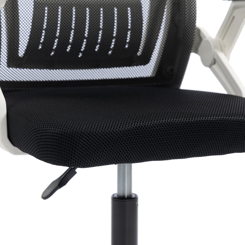 Καρέκλα γραφείου εργασίας Penza pakoworld λευκή - mesh μαυρο 48x58x92-102εκ