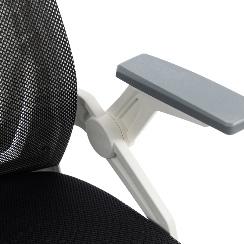 Καρέκλα γραφείου Plymot pakoworld λευκή - mesh μαύρο 48x58x112-122εκ