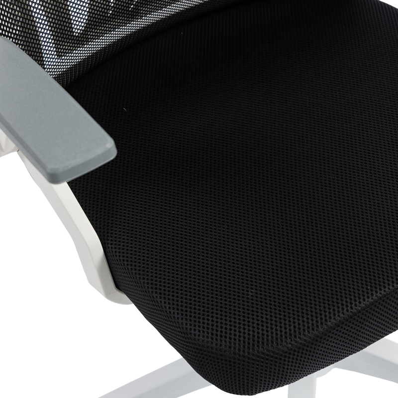 Καρέκλα γραφείου Plymot pakoworld λευκή - mesh μαύρο 48x58x112-122εκ