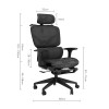 Vigo pakoworld white executive office chair, mesh grey 52x70x118-124cm