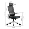 Director's office chair Mainz pakoworld white - mesh grey 50x60x112-122cm