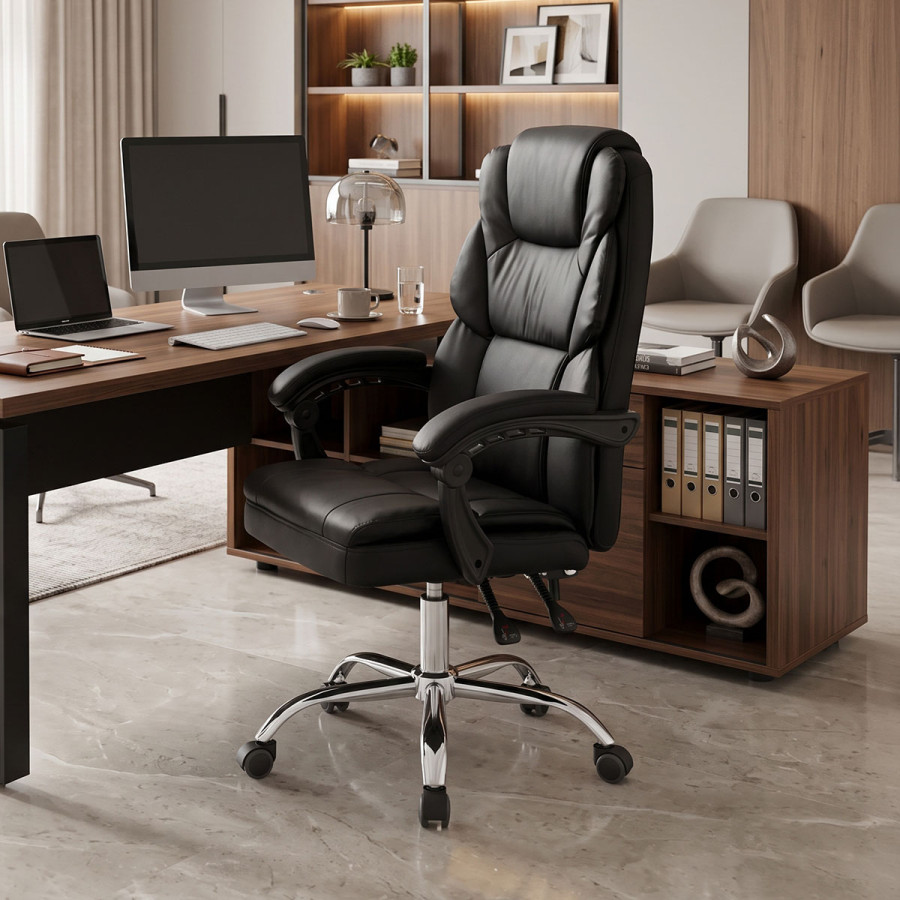 Sanema pakoworld pu black director's office chair 62x67x112-122cm