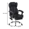 Director's office chair with footrest and massage Ekse pakoworld pu black 64.5x75x109-119cm