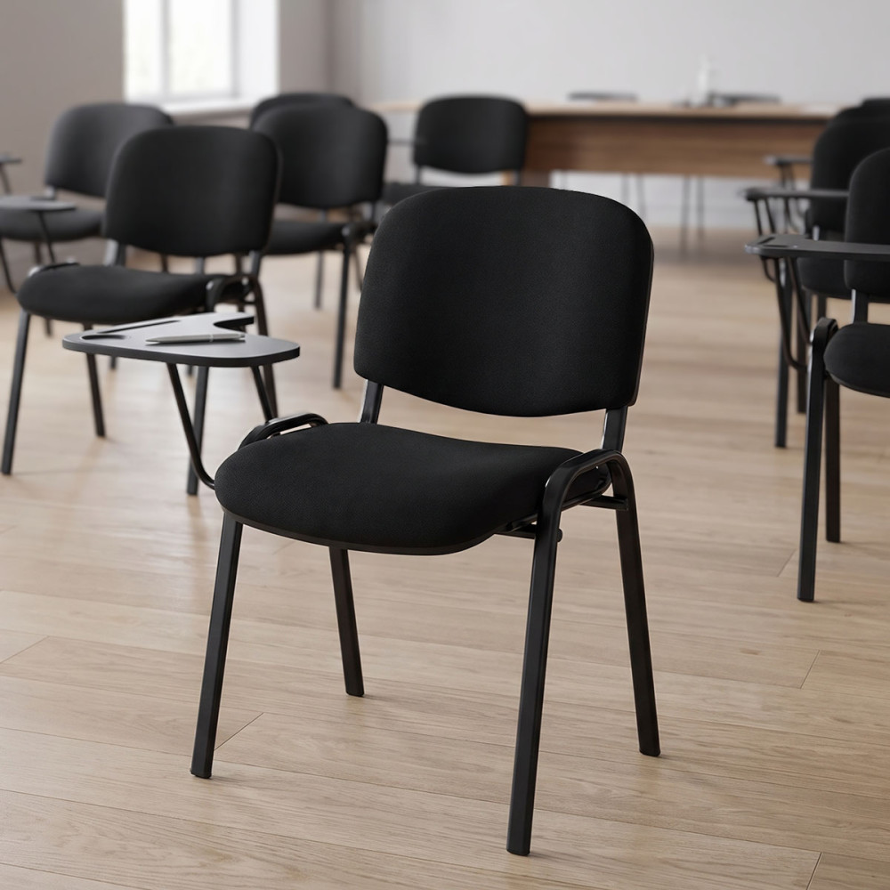 Καρέκλα συνεδρίου με αναλόγιο Lector pakoworld μαύρο 54x54x78εκ