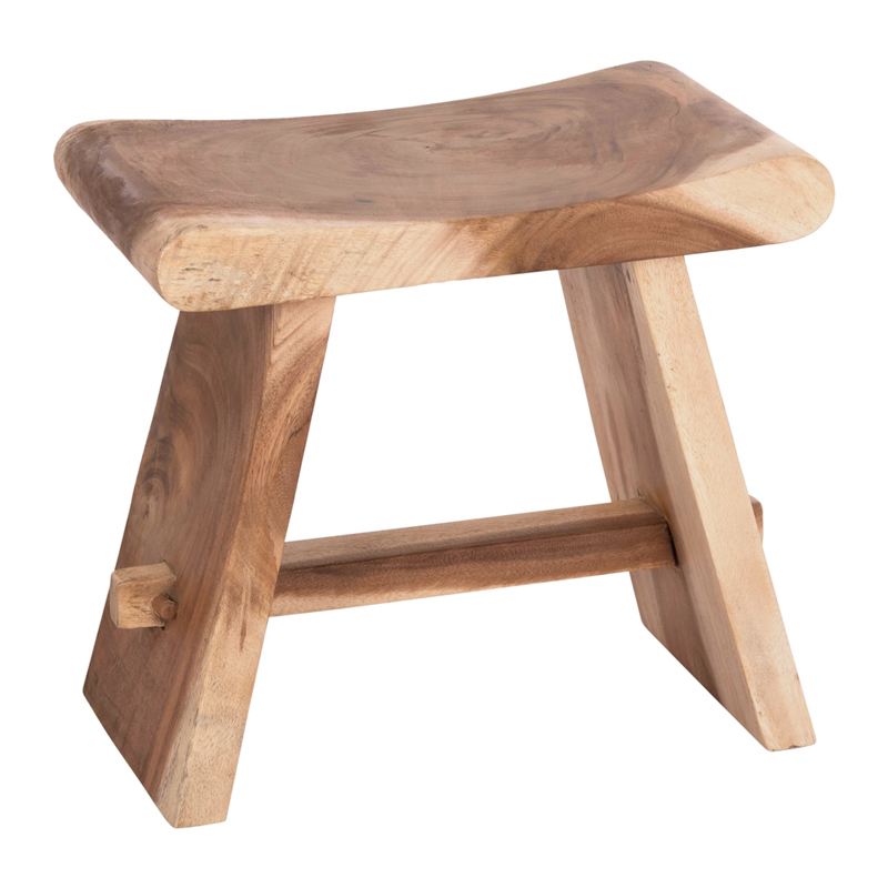 Σκαμπό Saddle pakoworld suar ξύλο σε φυσική απόχρωση 50x30x50εκ