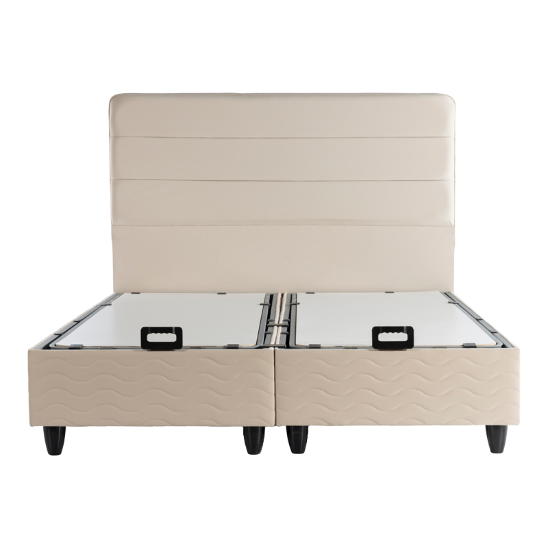 Κρεβάτι διπλό Linteda pakoworld με αποθηκευτικό χώρο κρεμ βελούδο 160x200εκ