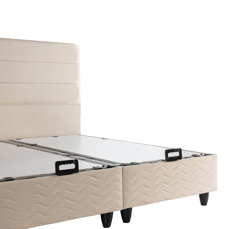 Κρεβάτι διπλό Linteda pakoworld με αποθηκευτικό χώρο κρεμ βελούδο 160x200εκ