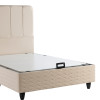 Κρεβάτι ημίδιπλο Lunda pakoworld με αποθηκευτικό χώρο κρεμ βελούδο 120x200εκ