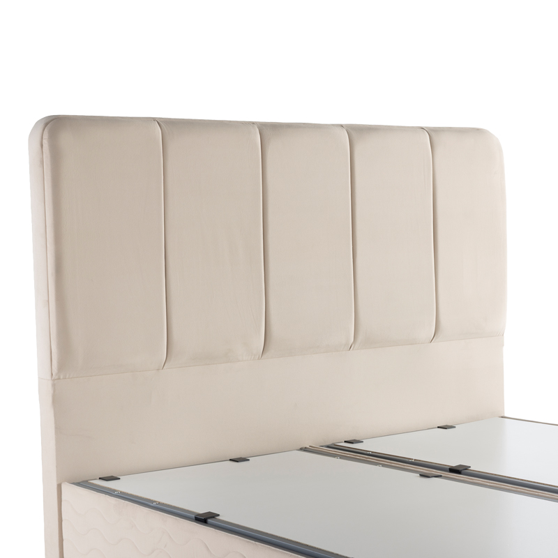 Κρεβάτι διπλό Lunda pakoworld με αποθηκευτικό χώρο κρεμ βελούδο 160x200εκ