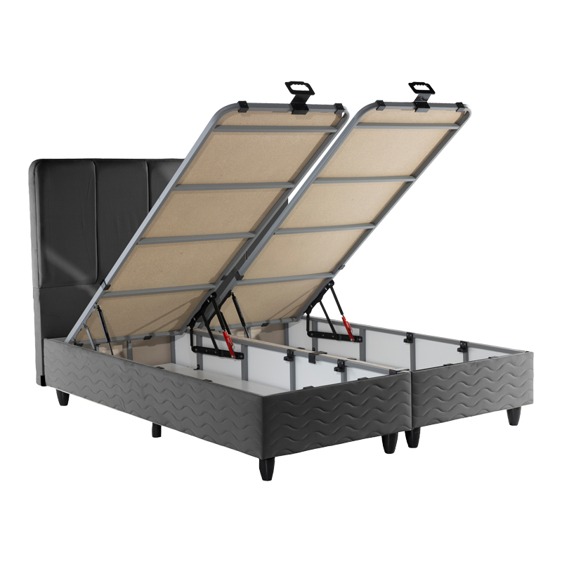 Double bed Lunda pakoworld with storage space anthracite velvet 160x200cm
