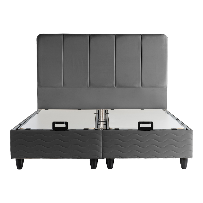 Double bed Lunda pakoworld with storage space anthracite velvet 160x200cm