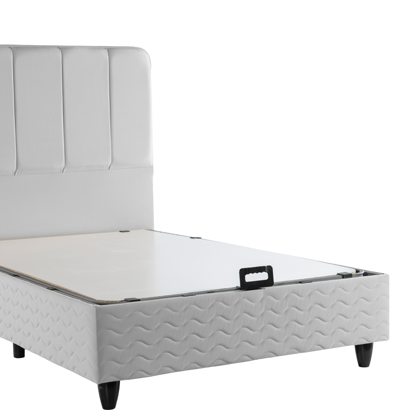 Κρεβάτι μονό Lunda pakoworld με αποθηκευτικό χώρο ανθρακί βελούδο 90x200εκ