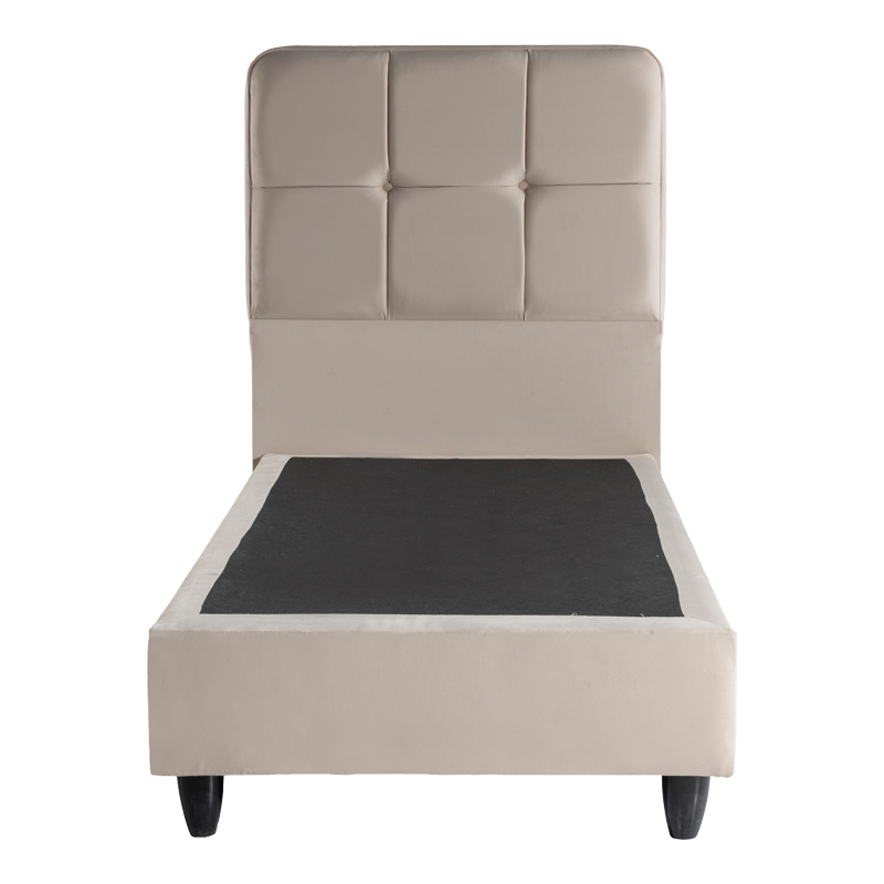 Κρεβάτι μονό Punto pakoworld κρεμ βελούδο 90x200εκ