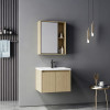 Chinky pakoworld oak countertop with sink and mirror