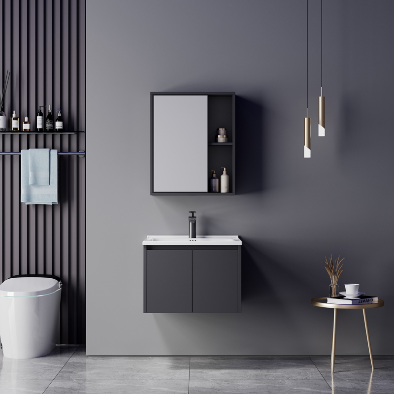 Chinky pakoworld anthracite countertop with sink and mirror