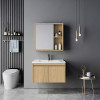 Sinkea pakoworld oak countertop with sink and mirror