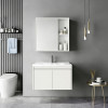 Sinkea pakoworld white color countertop with sink and mirror