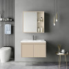 Sinkea pakoworld cappuccino color countertop with sink and mirror