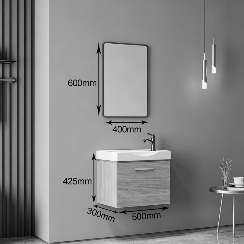 Renza pakoworld white countertop with sink and mirror