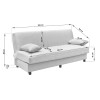 Three seater sofabed Romina pakoworld with storege space dark grey fabric 180x75x85cm