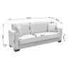Vox Sofa bed pakoworld three seater with storage space grey fabric 210x84x83cm