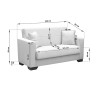 Vox Sofa bed pakoworld two seater with storage space grey fabric 150x84x83cm