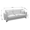 Sofa Bed Modesto pakoworld three seater with storage space anthracite fabric 215x84x83cm