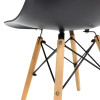 Julita pakoworld chair black PP with wooden legs in natural finish 46x52x81cm