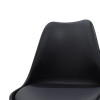 Chair Gaston pakoworld PP and PU color black with wooden legs in natural finish 43x51x75cm