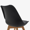 Chair Gaston pakoworld PP and PU color black with wooden legs in natural finish 43x51x75cm