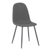Chair Bella pakoworld grey fabric with black metal leg 44x55x85cm