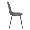 Chair Bella pakoworld grey fabric with black metal leg 44x55x85cm