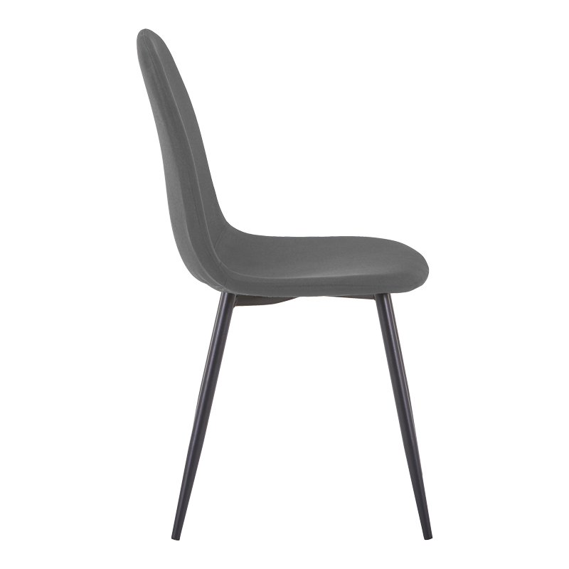 Chair Bella pakoworld grey fabric with black metal leg 44x55x85cm