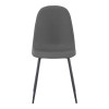 Chair Bella pakoworld grey fabric with black metal leg 44x55x85cm