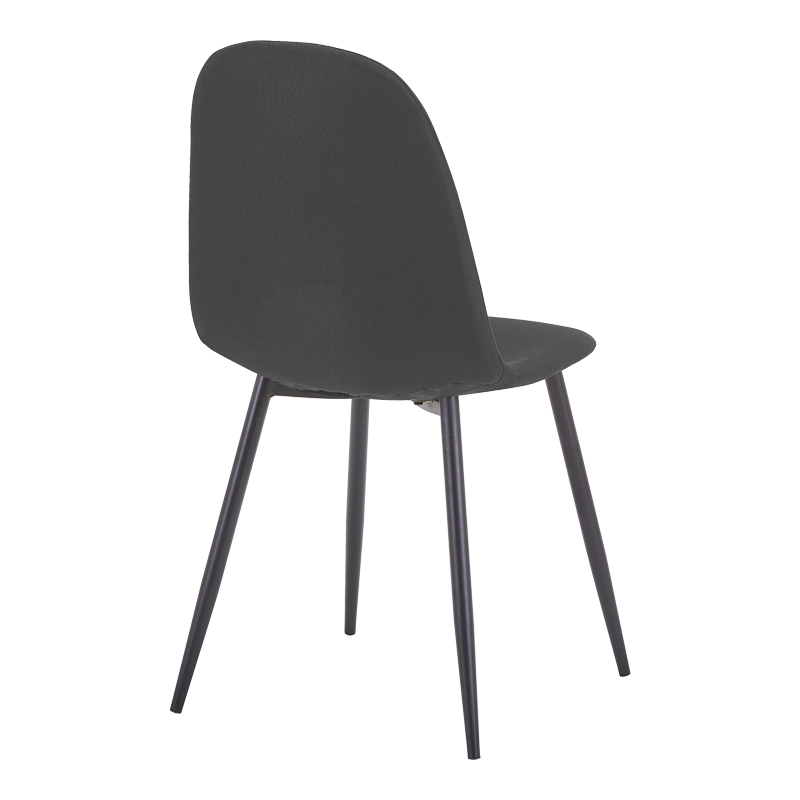 Chair Bella pakoworld anthracite fabric with black metal leg 44x55x85cm