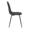Chair Bella pakoworld anthracite fabric with black metal leg 44x55x85cm