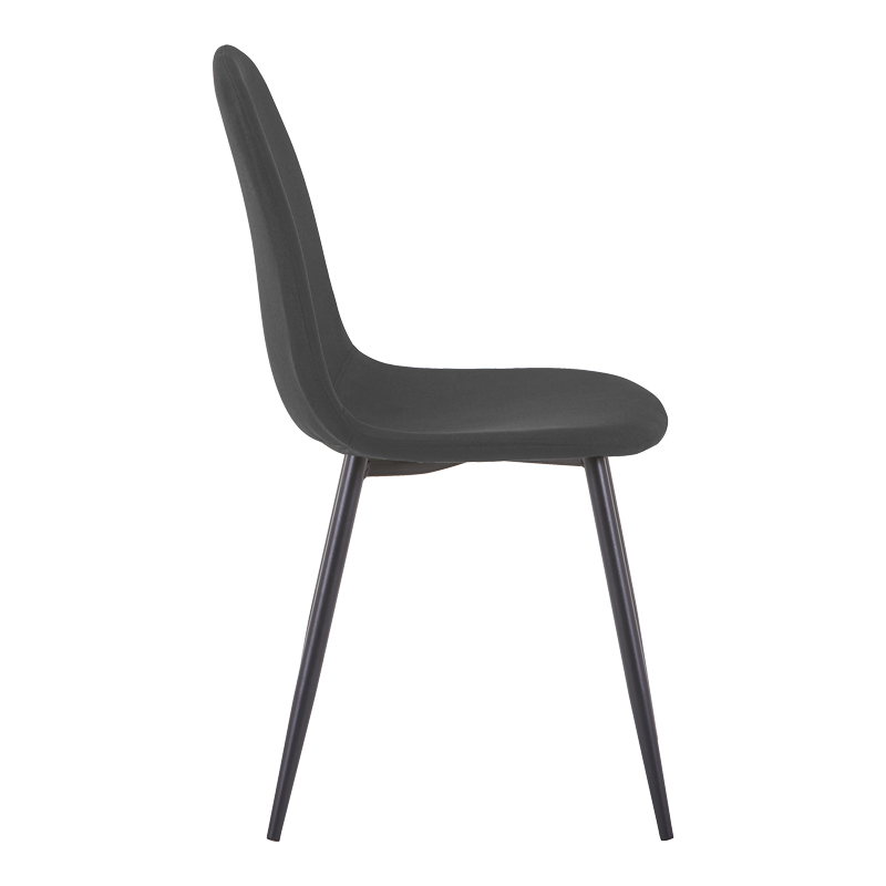 Chair Bella pakoworld anthracite fabric with black metal leg 44x55x85cm