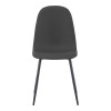 Chair Bella pakoworld anthracite fabric with black metal leg 44x55x85cm
