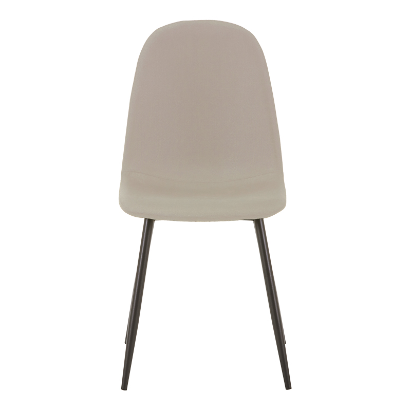 Chair Bella pakoworld ecru fabric with black metal leg 44x55x85cm